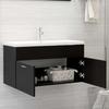 VidaXL Sink Cabinet with Integrated Sink, Sink Unit with Storage, Bathroom Vanity Cabinet, Black 3070839