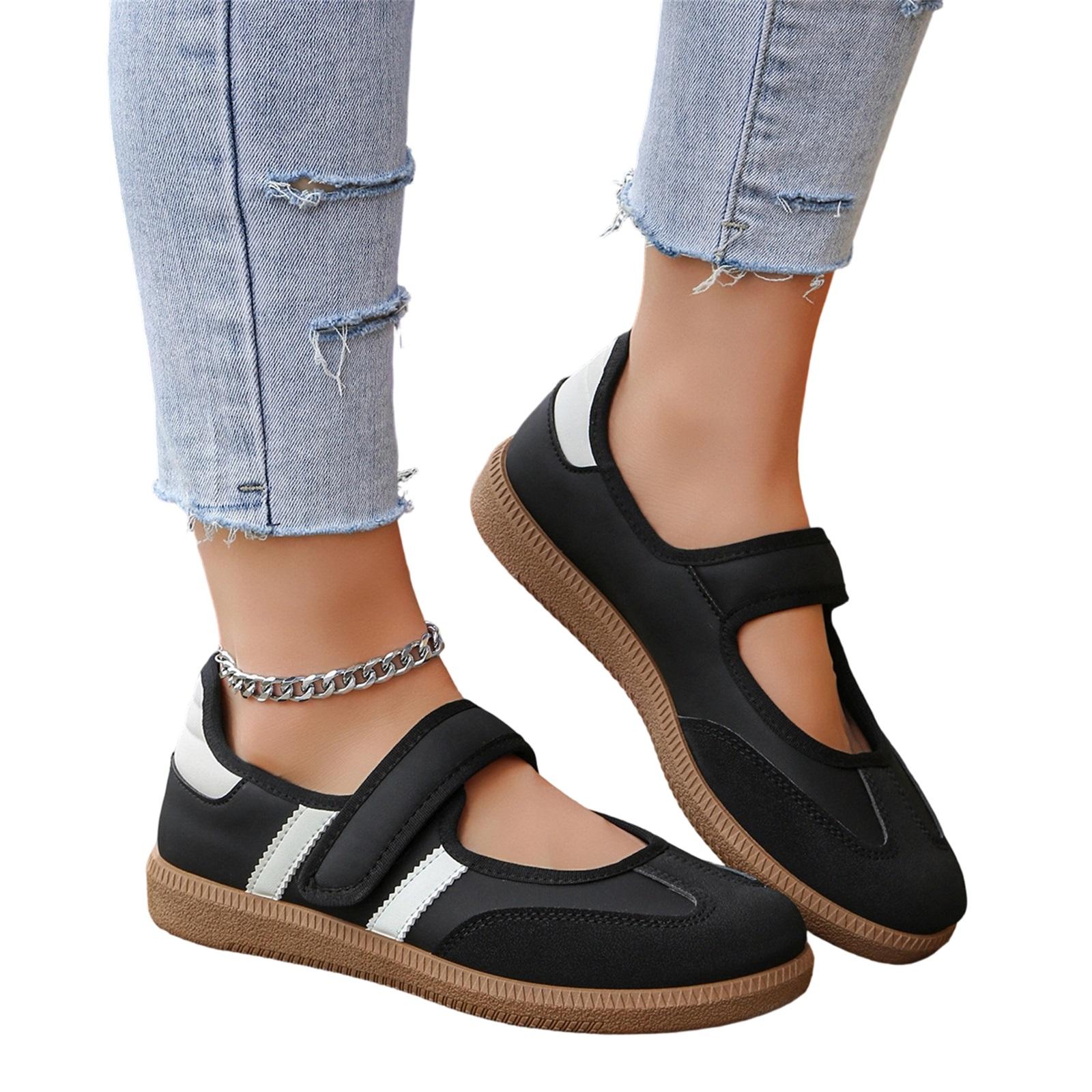 Women s Casual Flats Shoes with Hook and Loop Closure, Fashion Comfort 36