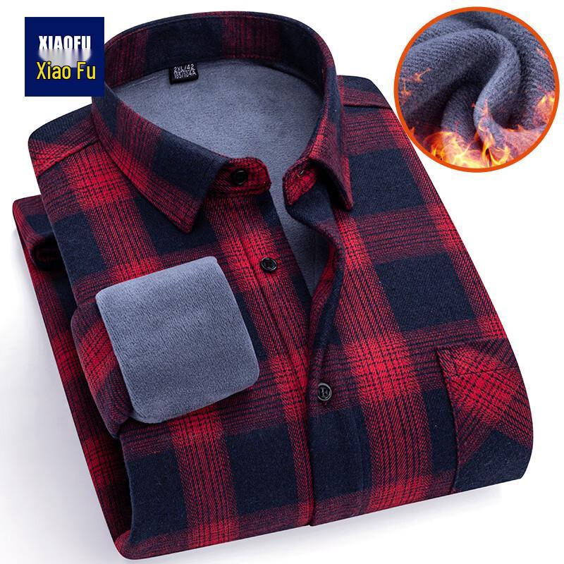 

Men s Winter Plaid Fleece Lined Shirt XXXL