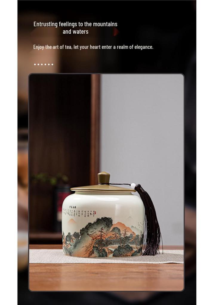 Renowned Wuyi Rock Da Hong Pao Ceramic Tea Gift Box - Double Ceramic Can