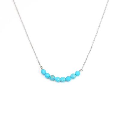Stylish Magnetic Necklace for Luxury Jewelry Natural Power Made In Japan [MWJ TOKYO] Women, Turquoise, Silver, 32-Face Cut, Accessory, Stone, Stone,