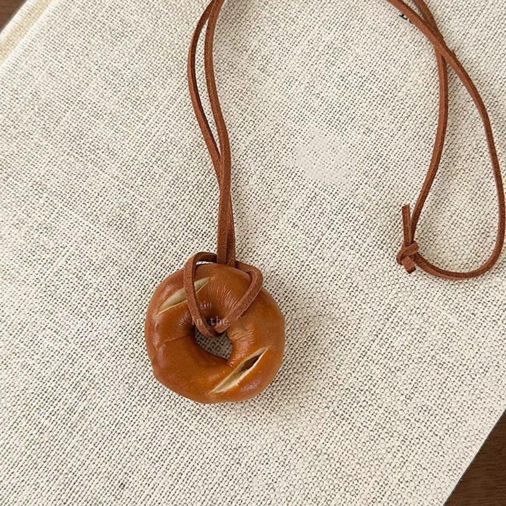 Bagel Alkaline Bread Pendant Kawaii Car Interior Pendant  Rearview Mirror Pendant