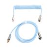 Mechanical Keyboard Cable Double Sleeve Custom Coiled with Detachable Metal Aviation USB C to USB A Keyboard Aviation