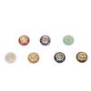 7Pcs Runes Stone Set Crystal Round Engraved with Gold Pattern for Beginners Yoga Meditation Small Portable