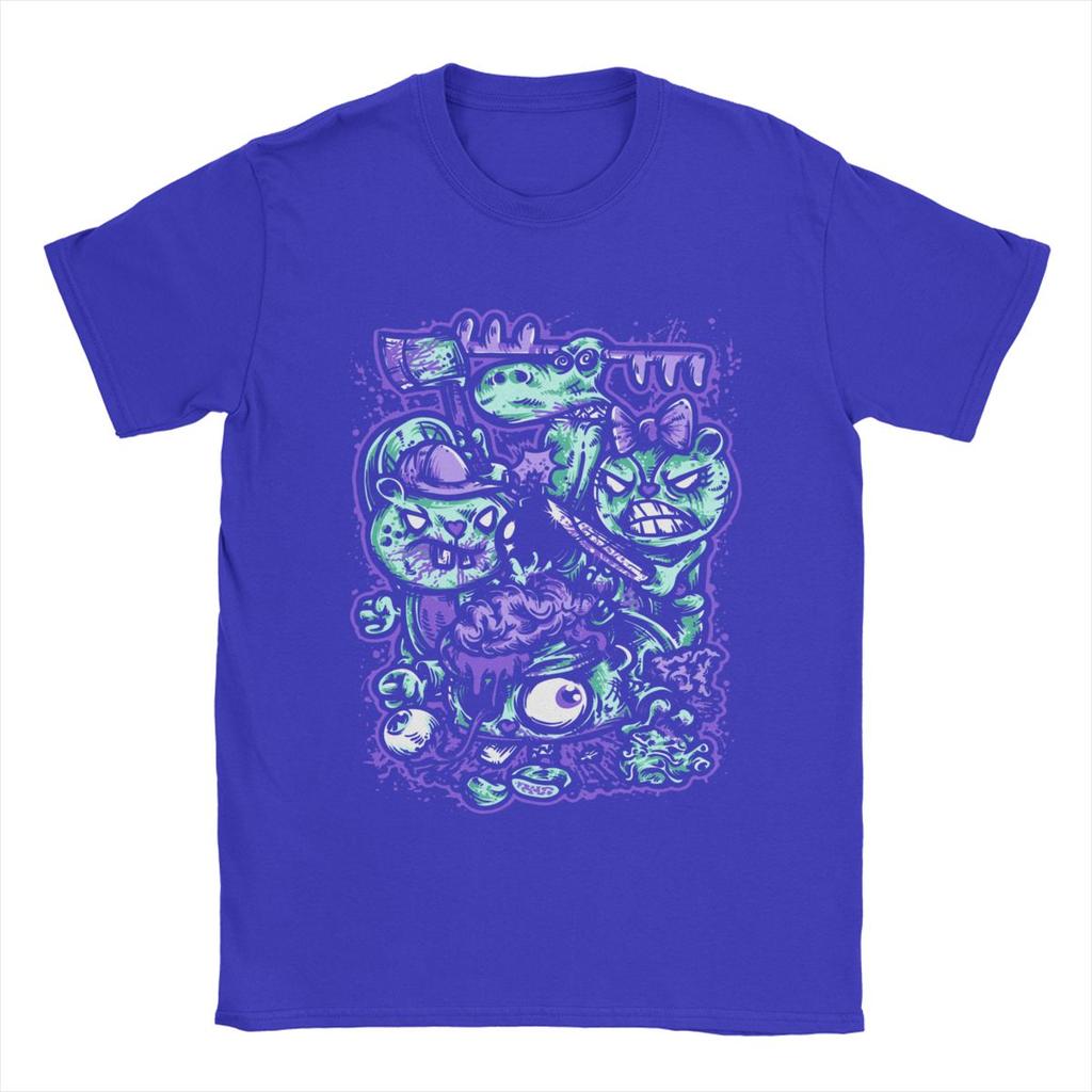 Happy Tree Friends Families T-Shirt for Men Cartoon Leisure Cotton Tees Round Neck Short Sleeve T Shirts Gift Idea Clothes