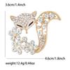 Rhinestone Ladies Fox Brooch for Women Clothing Coat Crystal Animal Pins Party Jewelry Accessories