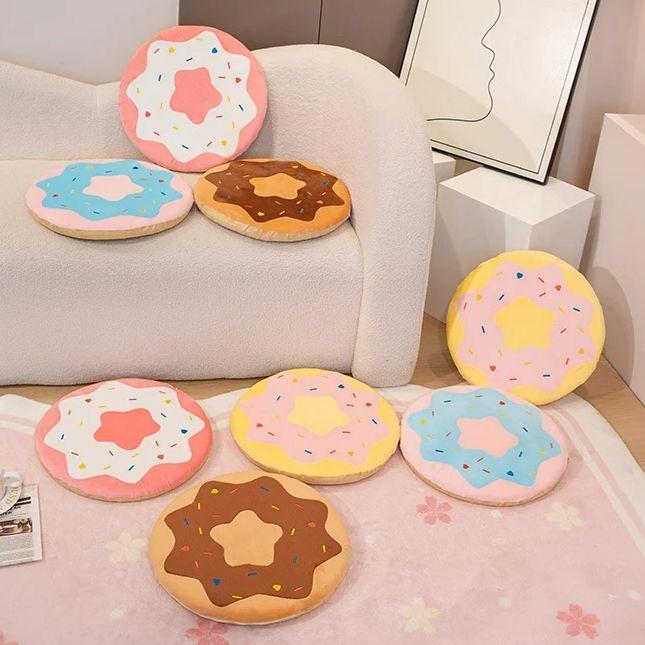 Non-Toxic 40Cm Donut Theme Pillow Sofa Cushion Soft Colorful Sweety Doughnut Office Home Bedroom Chair Cushion Happy Children Birthday Gifts