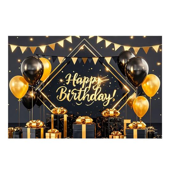 Happy Birthday Banner Hintergrund, Party Foto Hintergrundtuch für Feier, Girlande Flaggen Dekoration für Kinder Frauen, Happy Birthday Zubehör