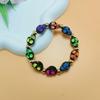 Horror Cool Creativity Fun Colorful Skull Elastic Bead Bracelet Halloween Punk Dark Ghost Handmade Bracelet Hip-hop Jewelry