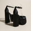 14.5cm Fashion Women Pumps Retro Mary Janes Chunky Heels Sandals Spring Platform Dress Party Wedding Basic Shoes Woman Big Size