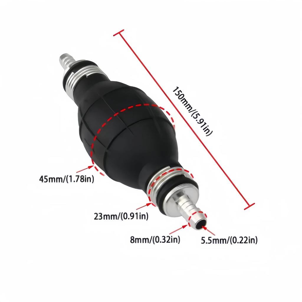 Gumová hliníková manuální palivová pumpa Ruční primer Olej Benzín Nafta Pumpa pro přenos kapalin 6mm/8mm/10mm/12mm