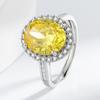 Fashion Oval Dove Egg Bright Yellow Zircon 925 Sterling Silver Ring Women's Light Luxury Elegant Banquet JewelryGood Product