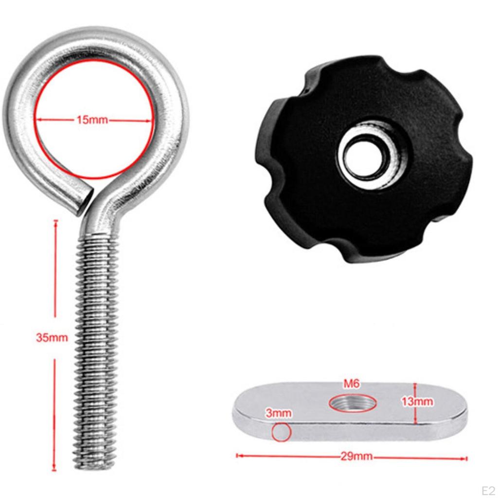 2 Pieces Kayak Track Screws Nuts Kit Hardware Equipment Fishing Accessories Parts Tie Down