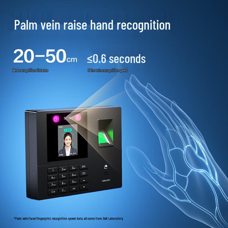 

Deli Smart Cloud Attendance Machine with Face & Fingerprint Recognition CN plug (adapter included)