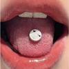 14G Abstrakter Edelstahl Zungen- & Knorpel-Barbell Piercing Schmuck