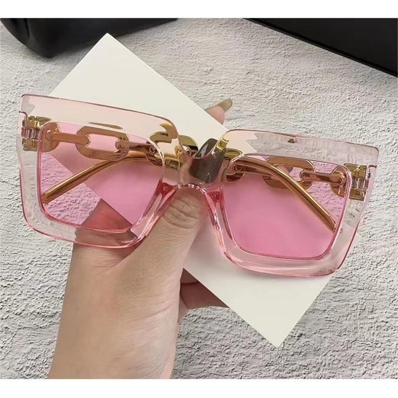 New Men Women Large Square Frame Sunglasses Fashion UV400 Protection Outdoor Travel Eyewear Oculos De Sol