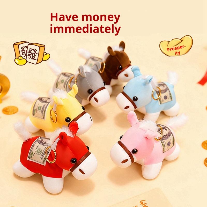 Söta plyschdjur Ponny Mjuk docka Nyckelring Hänge Ryggsäck Hängande Dekorationer Gåvor