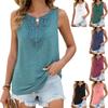 Solid Color V Neck Lace Trim Loose Sleeveless Tank T Shirt Top