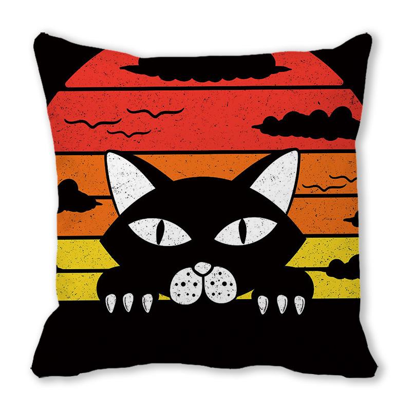 Home Decor Happy Halloween Cushion Cover Pumpkin Print Decorative Pillowcase Demon Cushion Cover 45x45cm Funda De Almohada