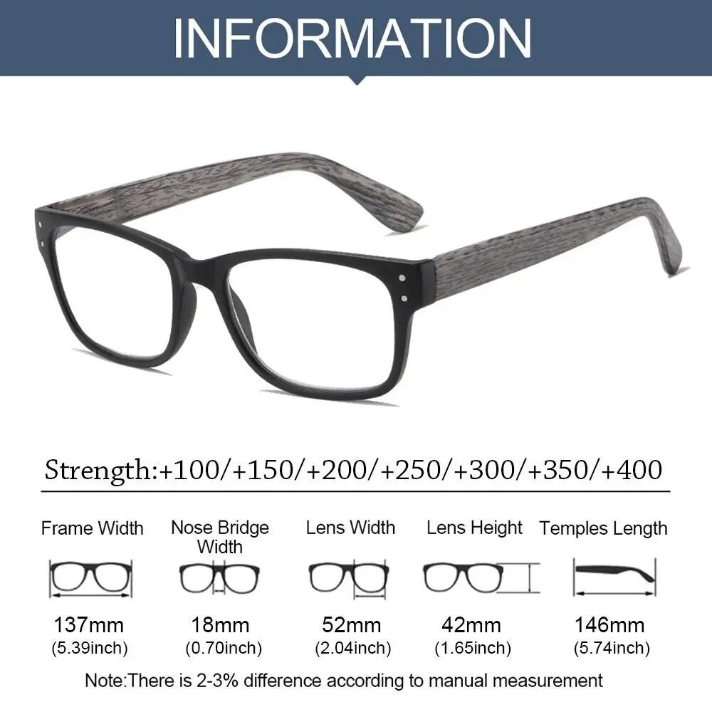 Mode Holzfarbe Blaulichtfilter Lesebrille Ultraleicht Augenschutz Herren Damen Elegant Bequem Brille +100~+400