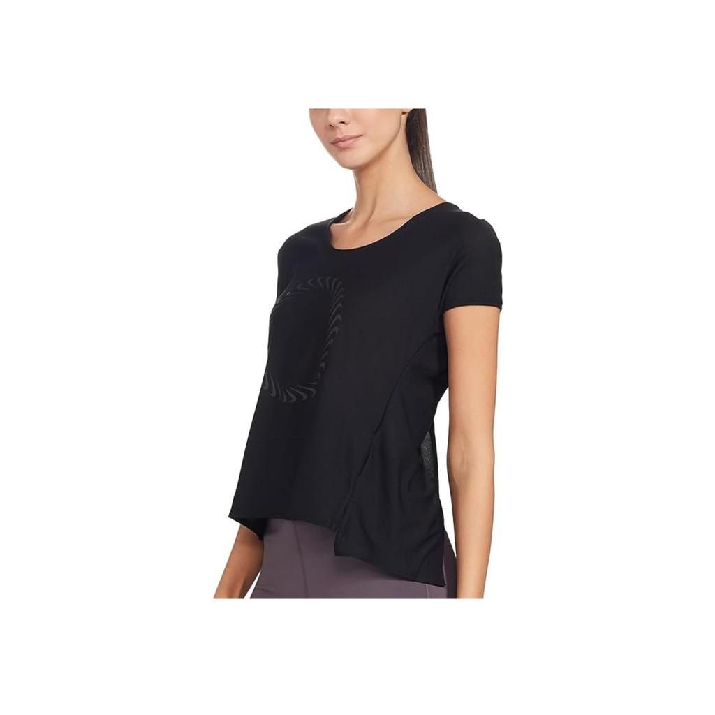 Nike Round Neck Casual Solid Logo Running Quick-Dry Short Sleeve T-Shirt Women Tops Black CZ9607-010