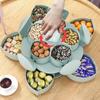 2-Layer Rotating Petal Candy Box Plastic Snack Tray Case Nut Rotation Dried Fruit Plate Wedding Party Organizer Box