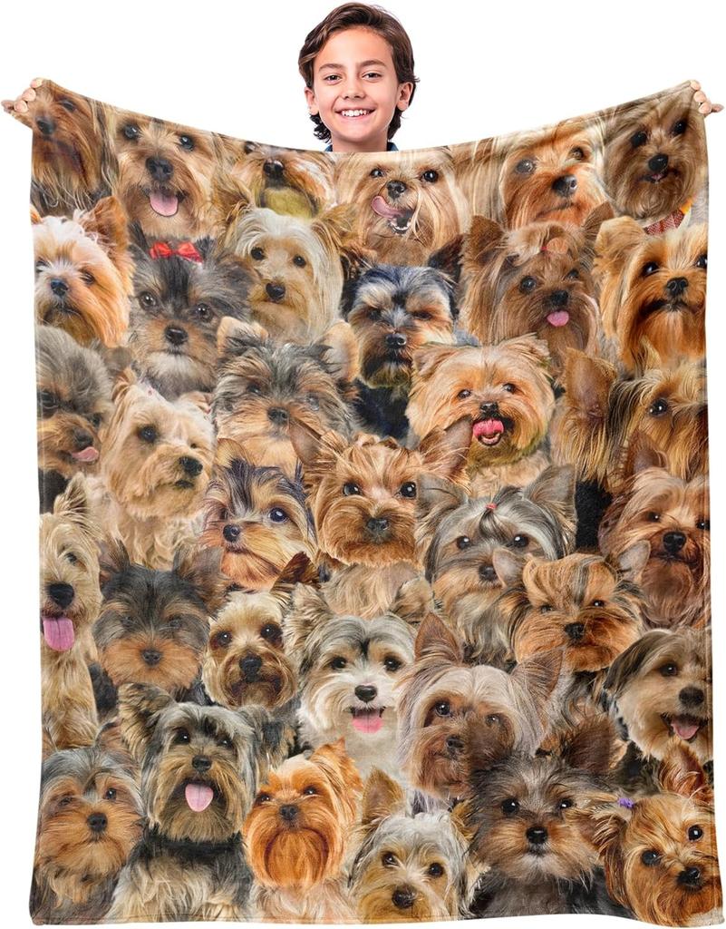 1PC Cute Dogs Pattern Throw Thin Blanket Gifts for Couch Bed Car Home Camping for Animals Kinds of Dogs Lovers All Season Use