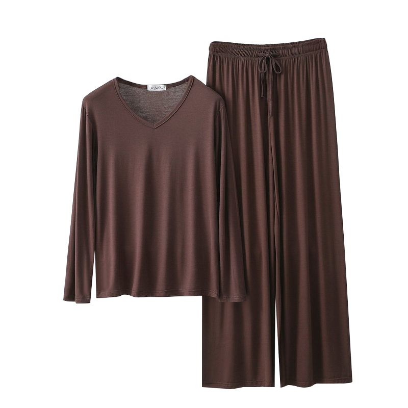 Women's Loose Casual Pajama Sets V-neck T-shirt and Drawstring Pants