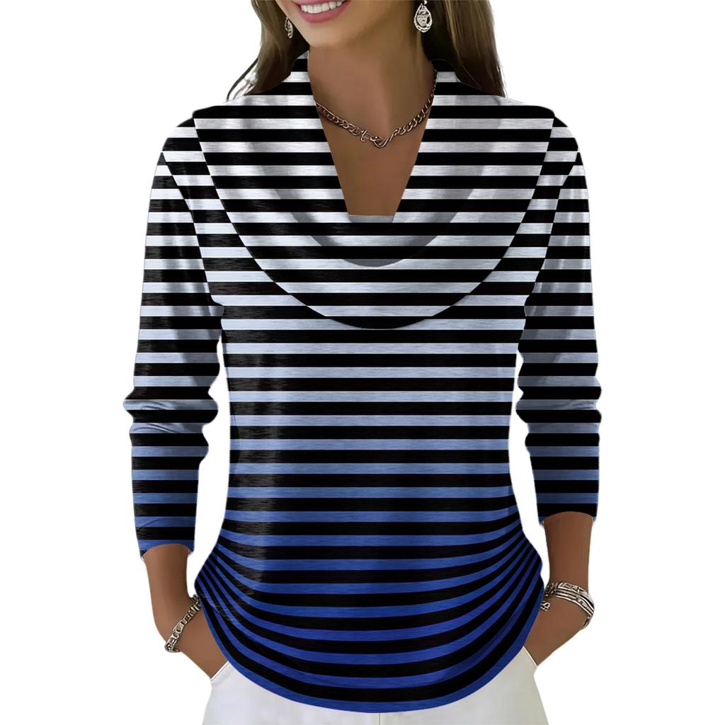 Women's Casual And Fashionable Round Neck Long Sleeved Printed Top Sweater