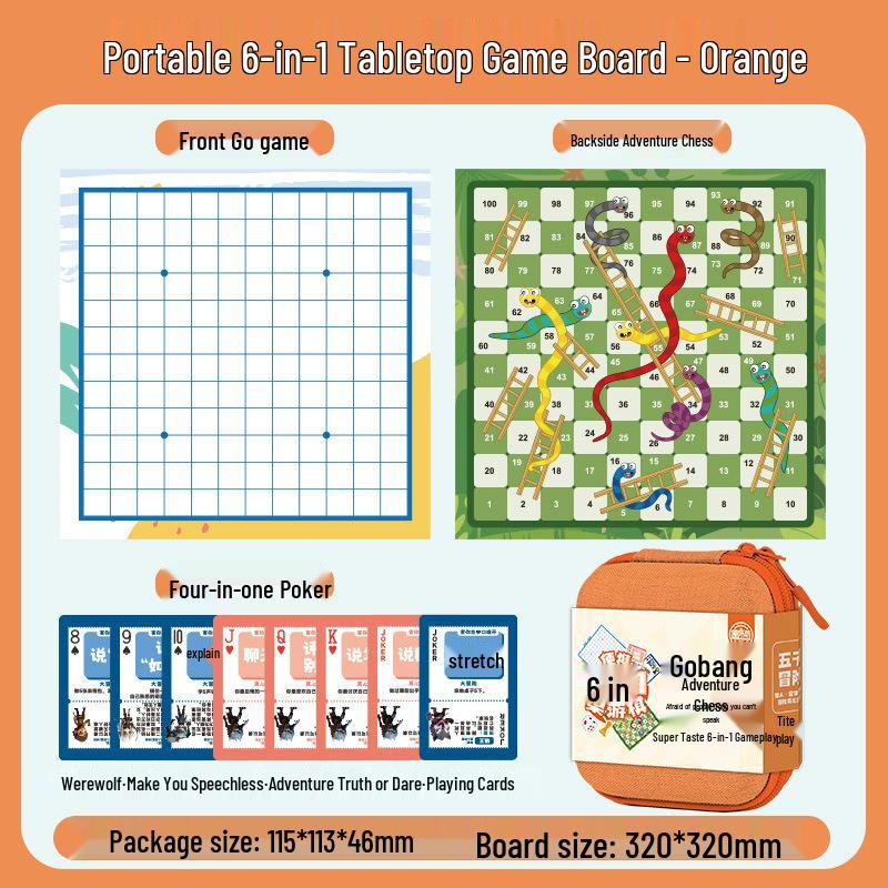 Portable Ludo & Animal Chess: Pocket-Sized 5-in-a-Row Kids' Board Game