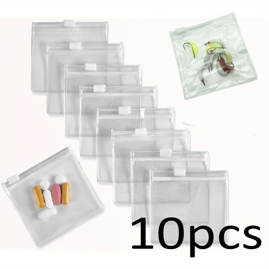 10/ 20pcs Reusable Medicine Bags, Zipper Medicine Bag Set, Bait Bag Jewelry Storage Bags Ziplock Medicine Storage