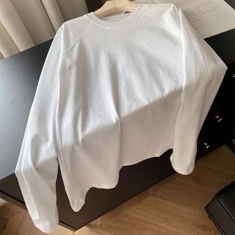 Su Ran Spring/Summer Age-Reducing Quick-Dry Travel T-Shirt – Round Neck, Drop Shoulder, Long Sleeve, Minor Flaws