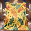 1pc 2D Colorful Branch Leaf Polka Dot Geometric Theme Pattern Flannel Blanket, Soft HD Digital Print, Cooling Blanket All-Season Use! Soft And Breatha