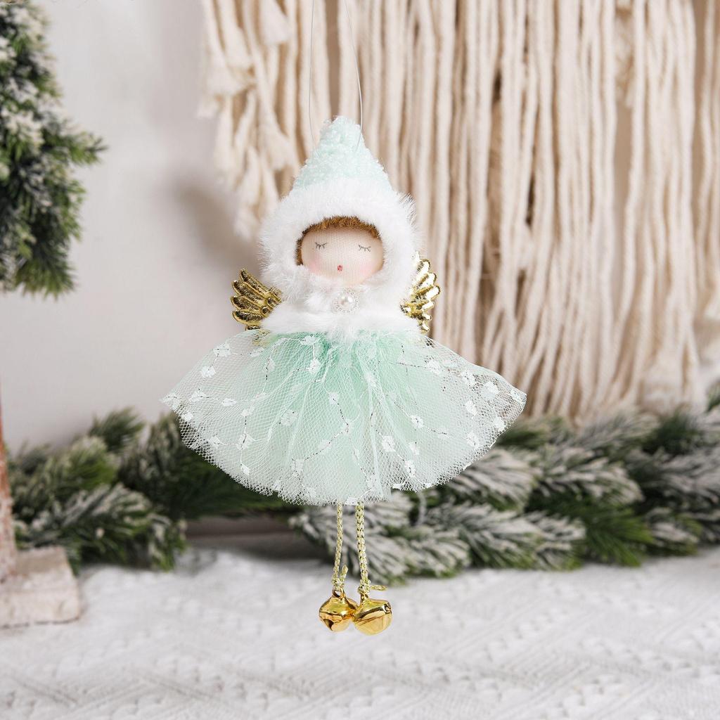 Festive Christmas Tree Ornaments: Pointed Hat Mesh Girl Pendants