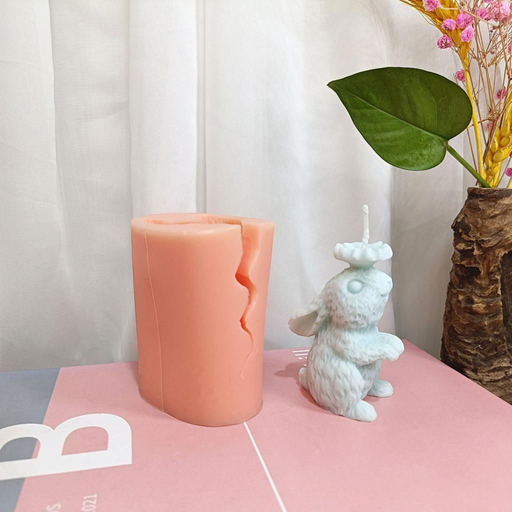 Bunny Candle Molds Rabbit Candle Mold for DIY Candle Soap Home Decor Birthday Gift Non Stick Easy To Demold