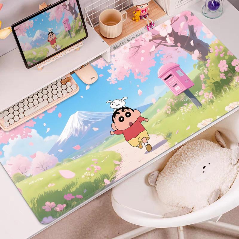 Nieuwe Leuke Crayon Shinchan Antislip Leer Muismat Extra Grote Bureau Mat Leuke Kantoor Toetsenbord Mat Schrijftafel Mat voor Meisjes