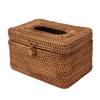 Rectangular Rattan Tissue Box Cover Rattan Woven Tissue Box Holder for Bathroom Organizer Countertop Bedroom Living