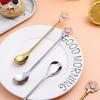 Stirring Spoon Flower Multifunctional Anti-scratch Beautiful Long Handle Dessert Snack Kid's Scoop Restaurant Supplies