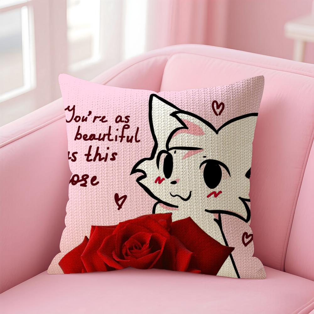 BBoykisser Silly Cat Cute Cushion Cover Natural Linen Pillow Case DoubleSided Print Decorative Sofa Pillowcase Home Decor Gift