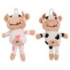 Cartoon Animal Plush Spotted Cow Key Chain Soft Animal Stuffed Doll Keychain Girls