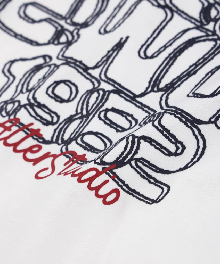 ALTER STUDIO Volume Line Print T-Shirt_White