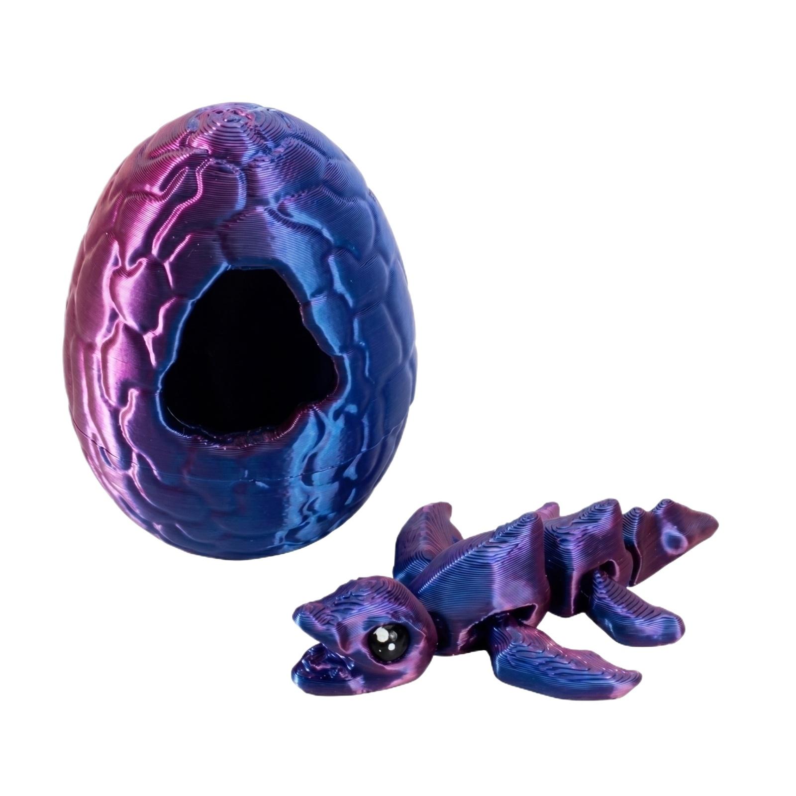 

3D Printing Hatchling Dragon Egg Set Cute Pet Dragon Figurine Gift One Size