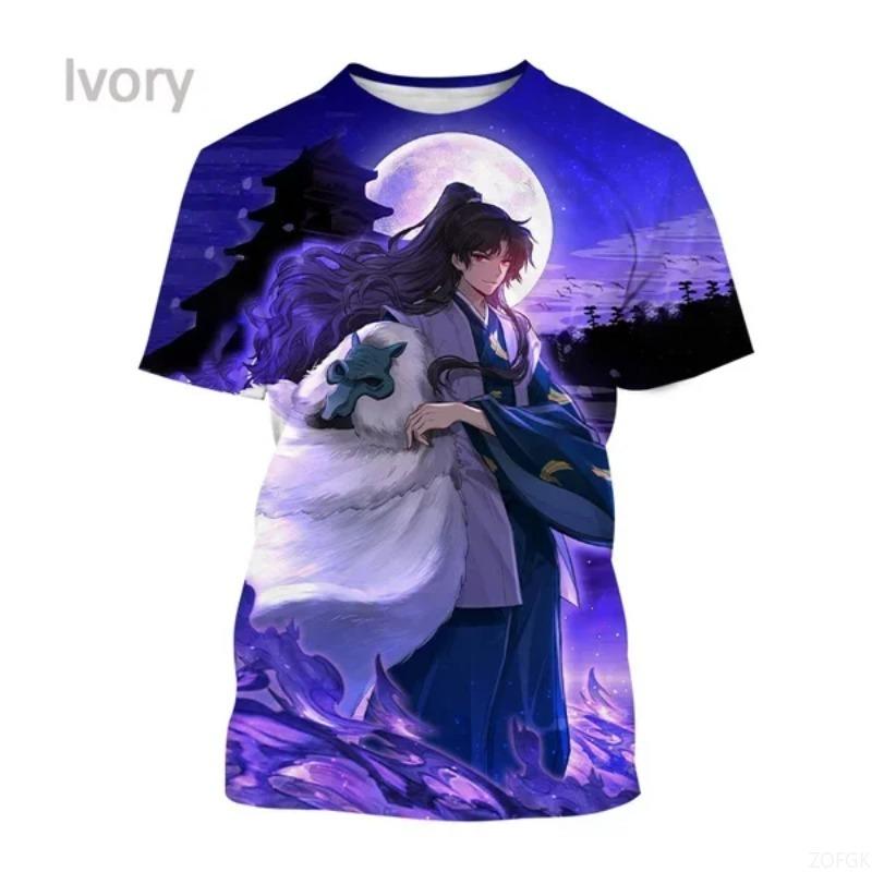 Summer Anime Inuyasha 3D Printing Personalized T-shirt Men and Women Japanese Harajuku Style Casual Round Neck Short-sleeved