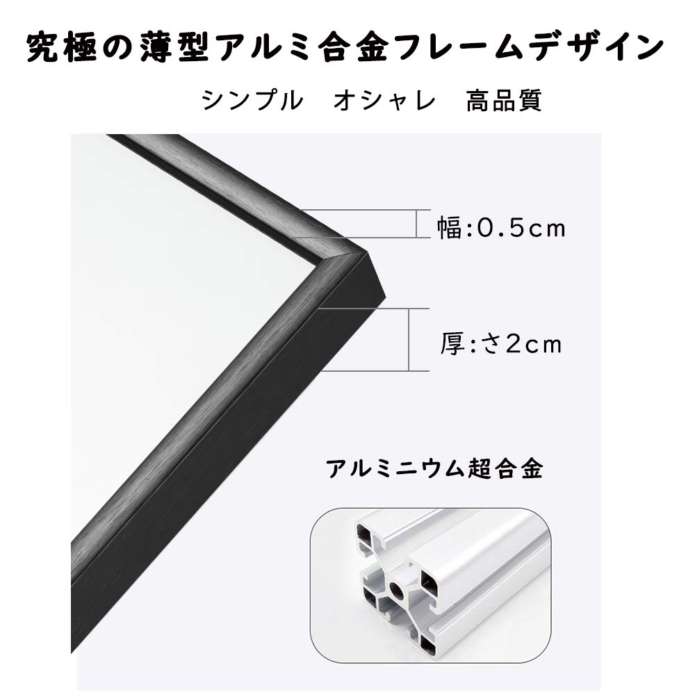 Zrcadlový dílenský stojan Hliníková slitina Nerozbitné Zrcadlo Miruo-kun v plné délce, Zrcadlo, Velké, Zrcadlo v plné délce, Nástěnné zrcadlo, Rám,