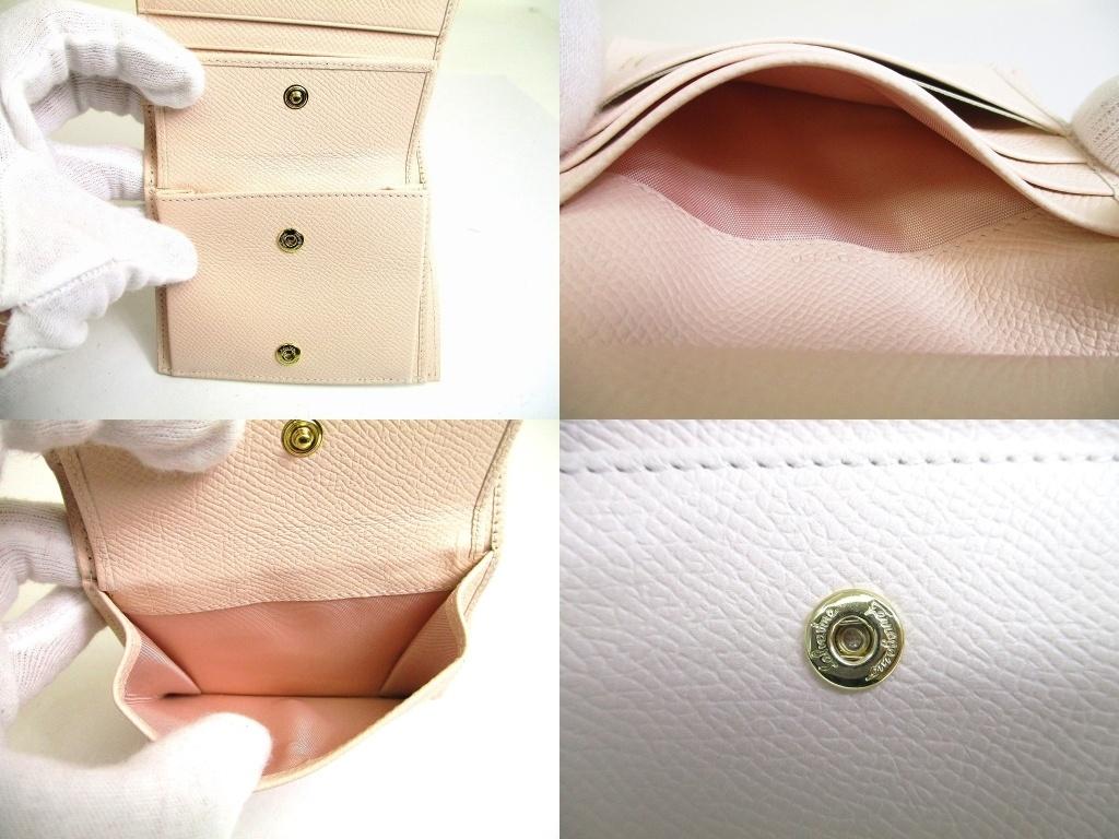 Authentic Salvatore Ferragamo Gancini Flower Motif Leather Bifold Wallet #b132  Open box