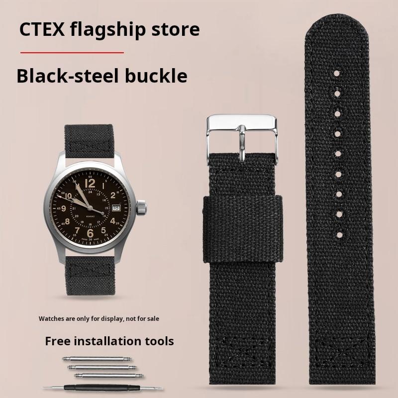 

For Hamilton Khaki h760250 Casio mdv-106 Timex T49905 Seiko SKX007 Canvas Watchband men waterproof Watch strap bracelet 20mm 22m 20mm width