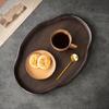 Bamboo Serving Tray Fruit Platter Tea Cup Storage Tray Multi-Purpose Snack Platter for Fruit