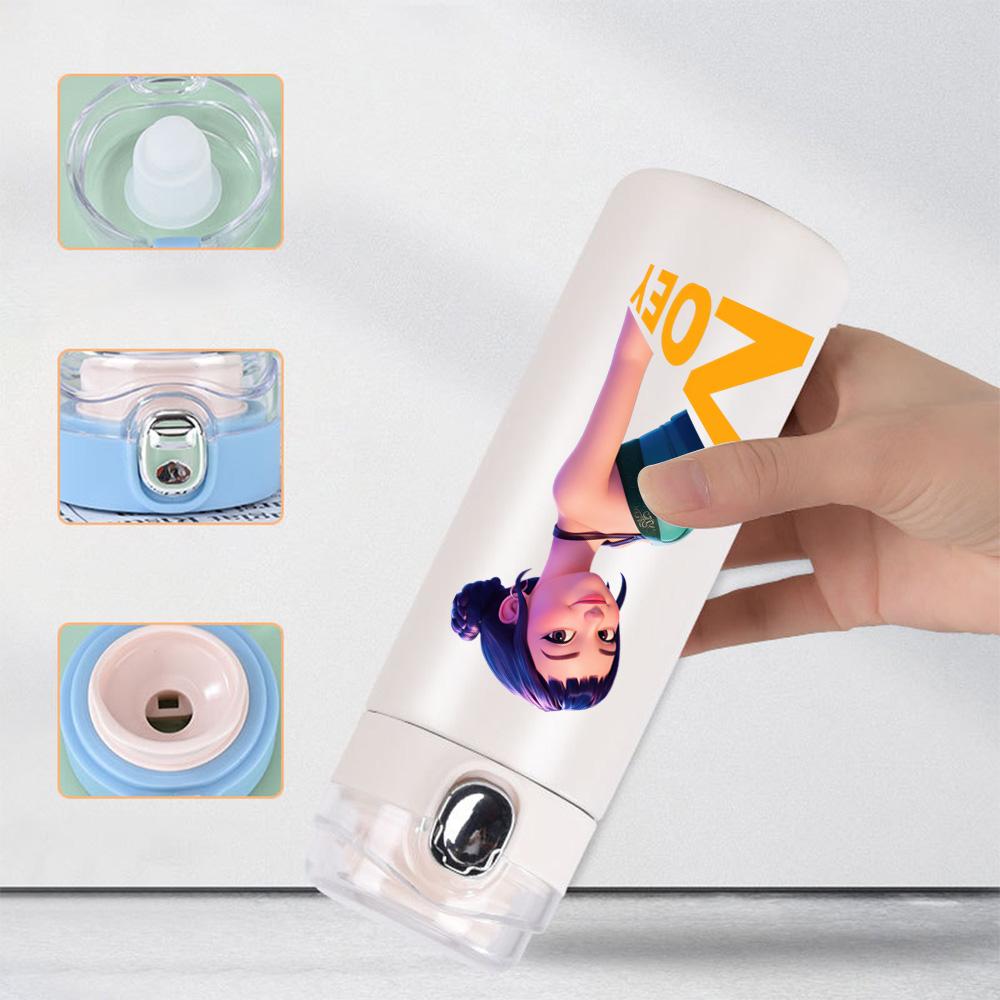 Anime K-Pop Demon Hunters Printed Thermos Cup Portable Stainless Steel 400Ml Water Bottle Leak Proof Camping Water Cup Kid Gift