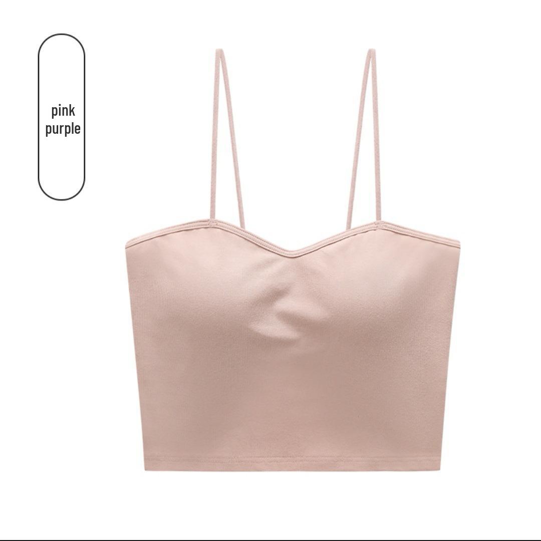 Women s Strapless Cotton Camisole Bra with Integrated Cups & Beautiful Back Design S