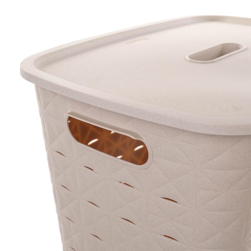 Laundry Basket, Underwear, Bathroom Container, 56L, Large, Lid, CURVER Softex